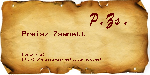 Preisz Zsanett névjegykártya